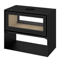 ADF Linea 100 Duo B L Freestanding Wood Fireplace inc. Open Base