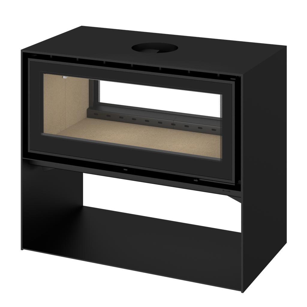 ADF Linea 100 Duo B L Freestanding Wood Fireplace inc. Open Base