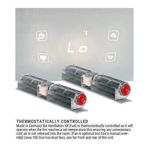 ADF Linea 100 Duo B L Freestanding Wood Fireplace inc. Open Base