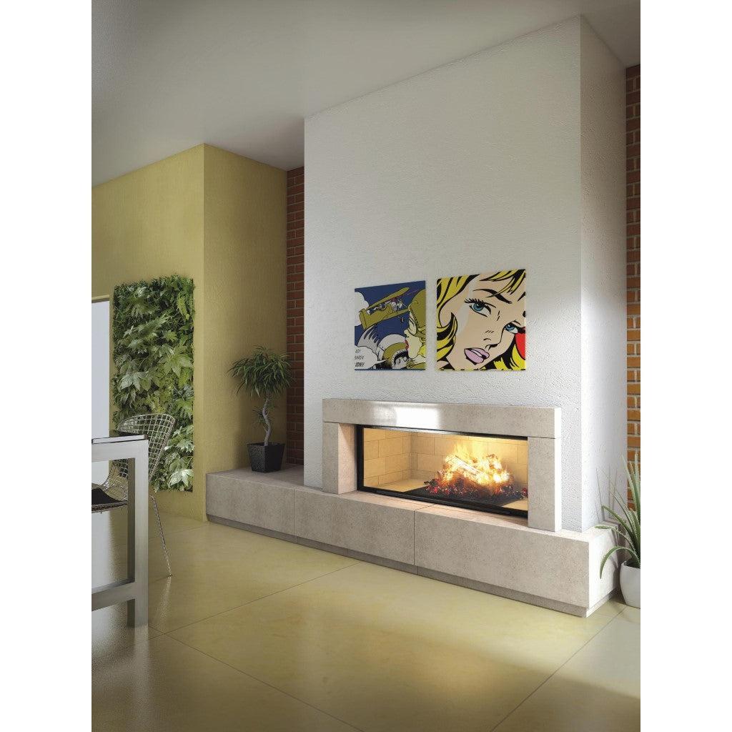 Axis H1600 Panoramic Single Sided Inbuilt Wood Fireplace With Lift & Swing Door