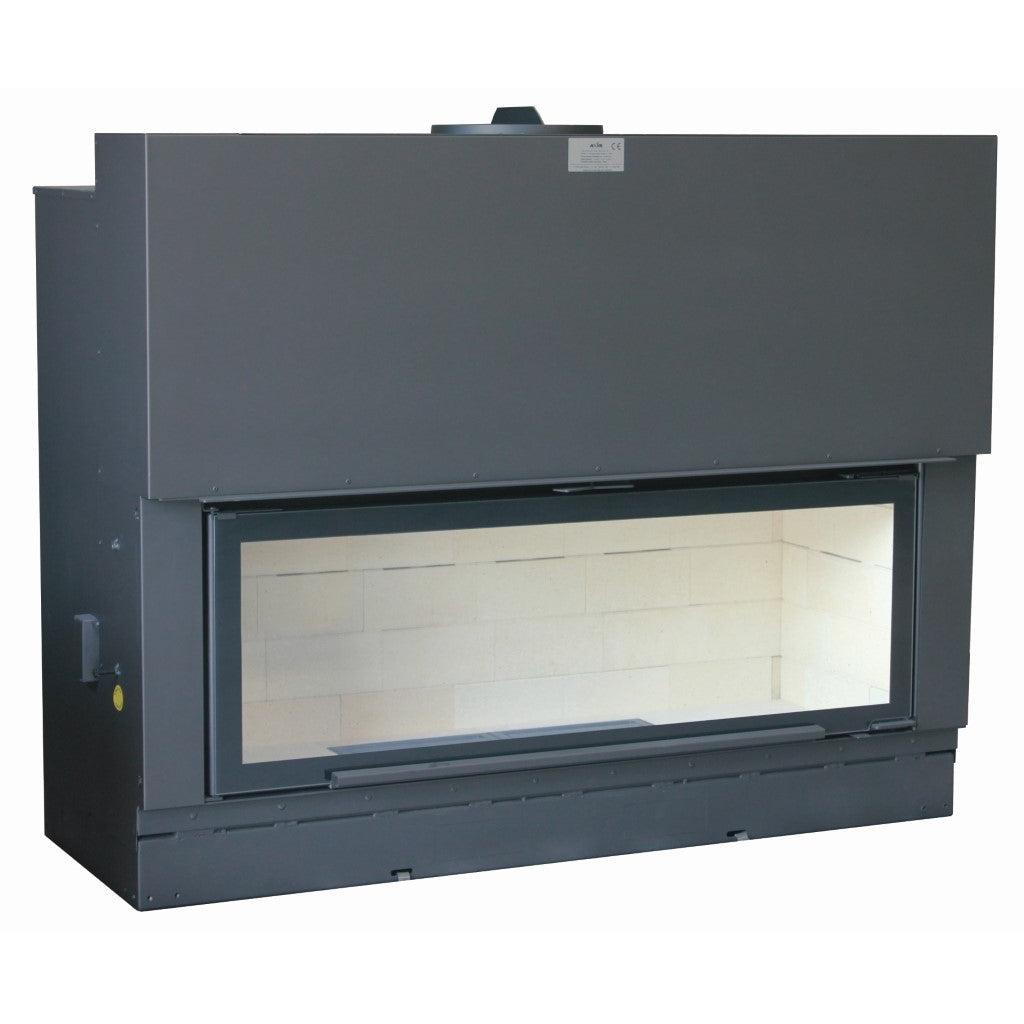 Axis H1600 Panoramic Single Sided Inbuilt Wood Fireplace With Lift & Swing Door