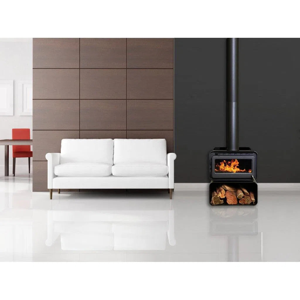 Blaze B100 Wood Fireplace with Wood Stacker