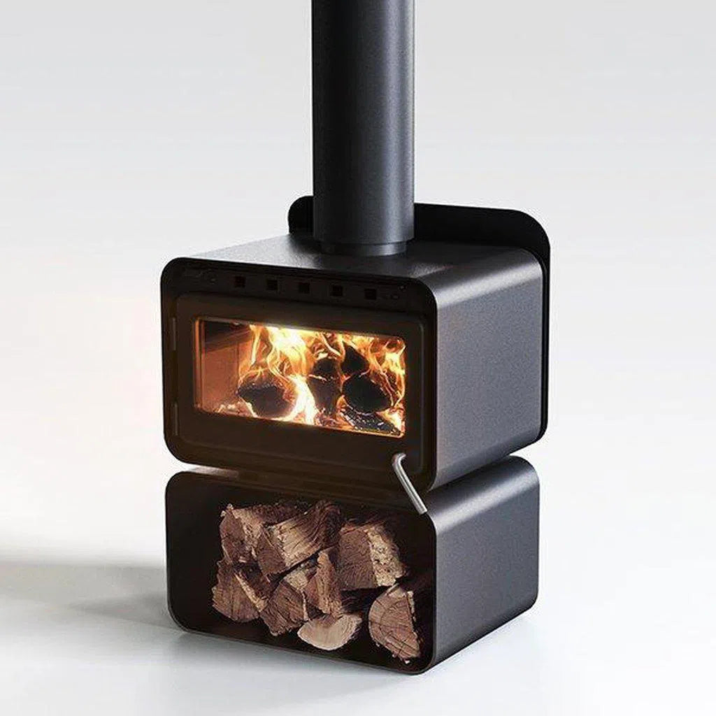 Blaze B100 Wood Fireplace with Wood Stacker