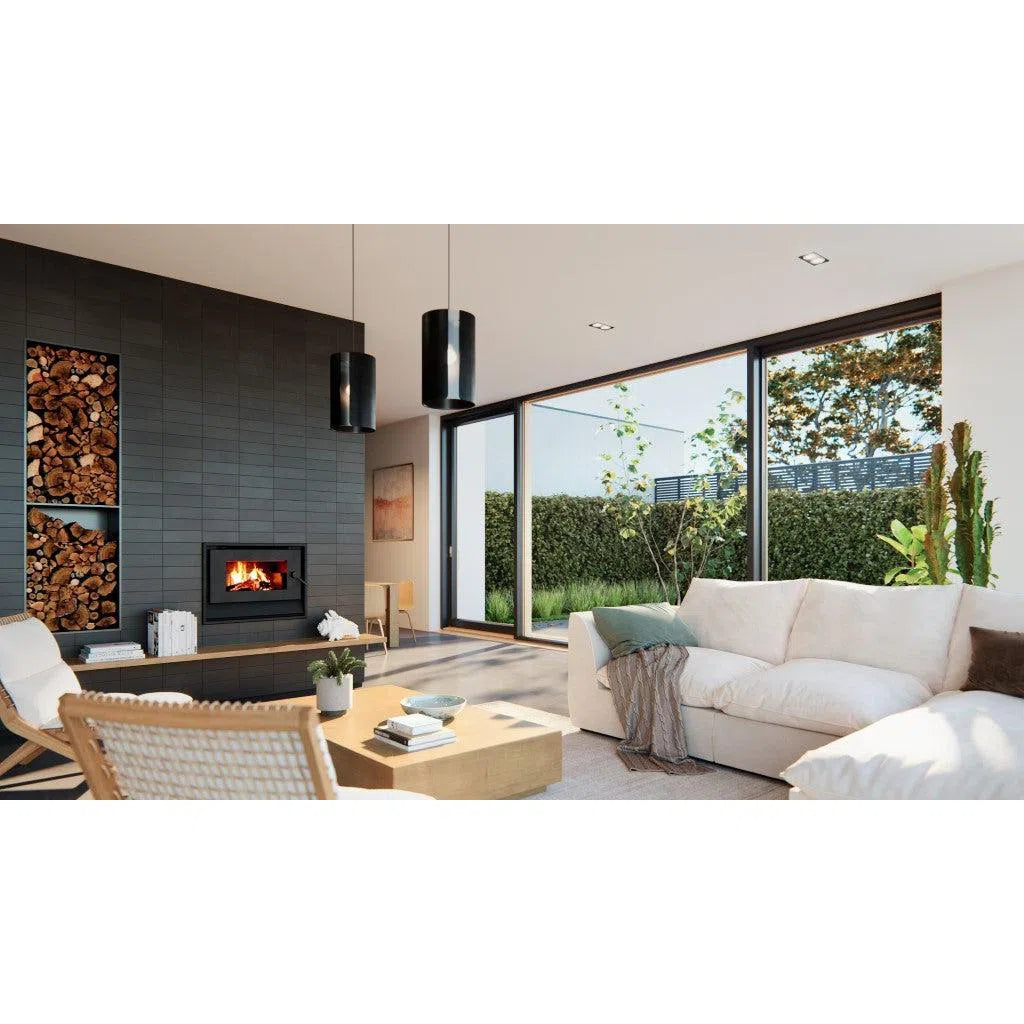 Blaze B520 Inbuilt Wood Fireplace with Remote Control & Fan