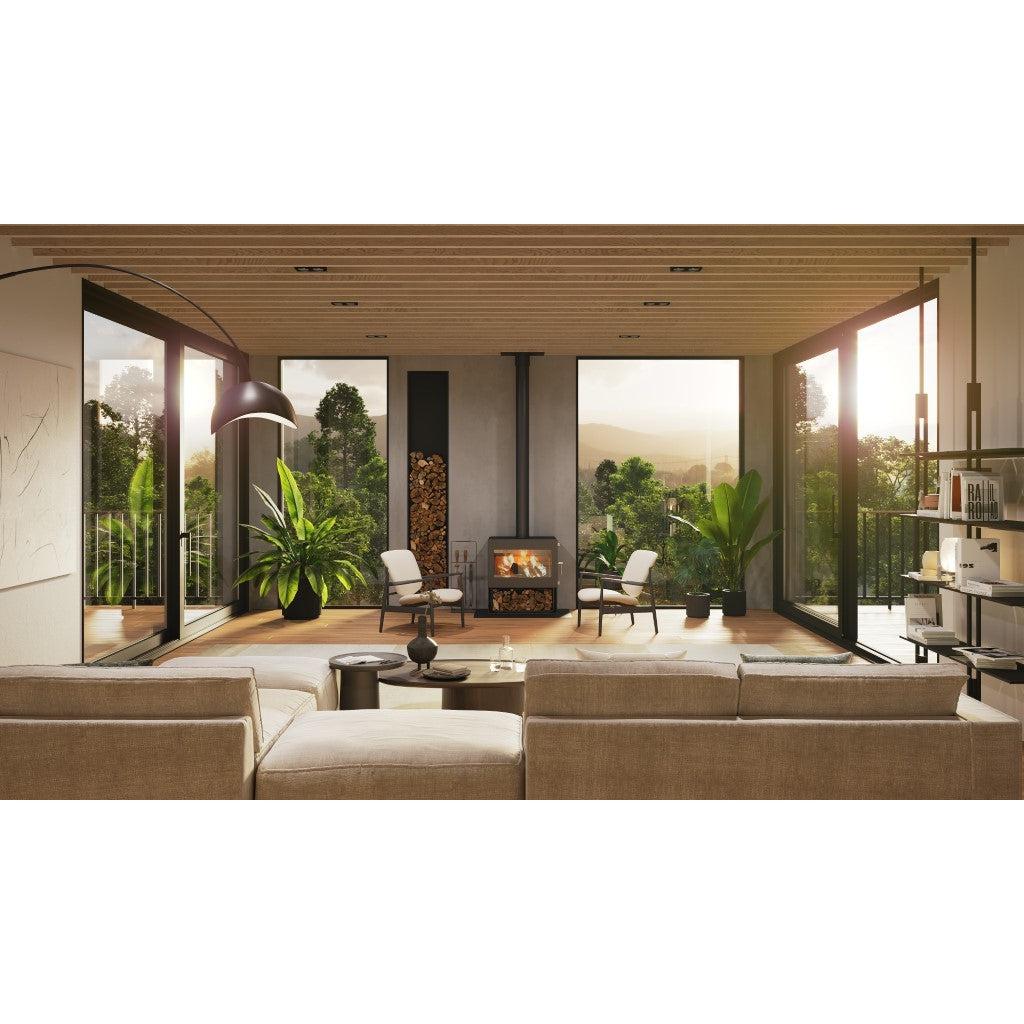 Blaze B700 Wood Fireplace with Wood Stacker