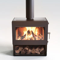 Blaze B700 Wood Fireplace with Wood Stacker