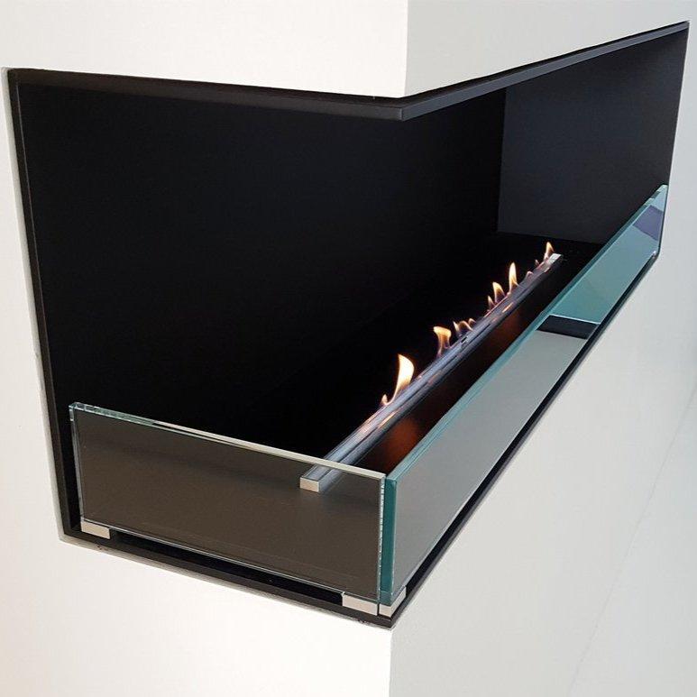 Decoflame Montreal Left Corner Ethanol Fireplace with Net Zero Burner