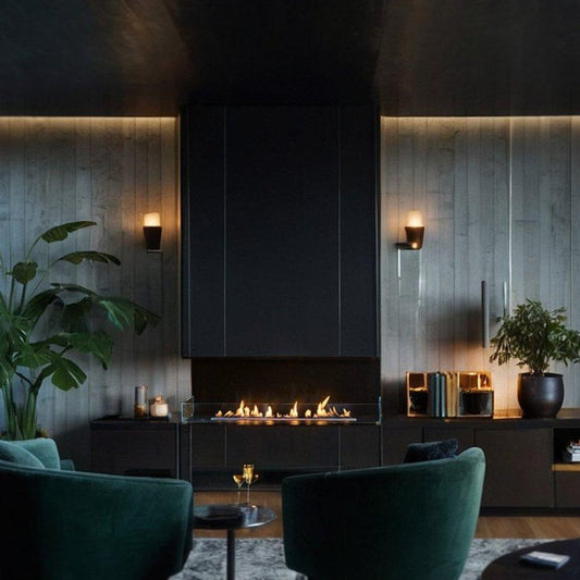 Decoflame Montreal Peninsula Ethanol Fireplace with Net Zero Burner