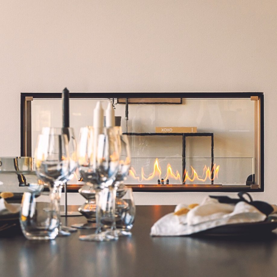 Decoflame Montreal Tunnel Ethanol Fireplace with Net Zero Burner