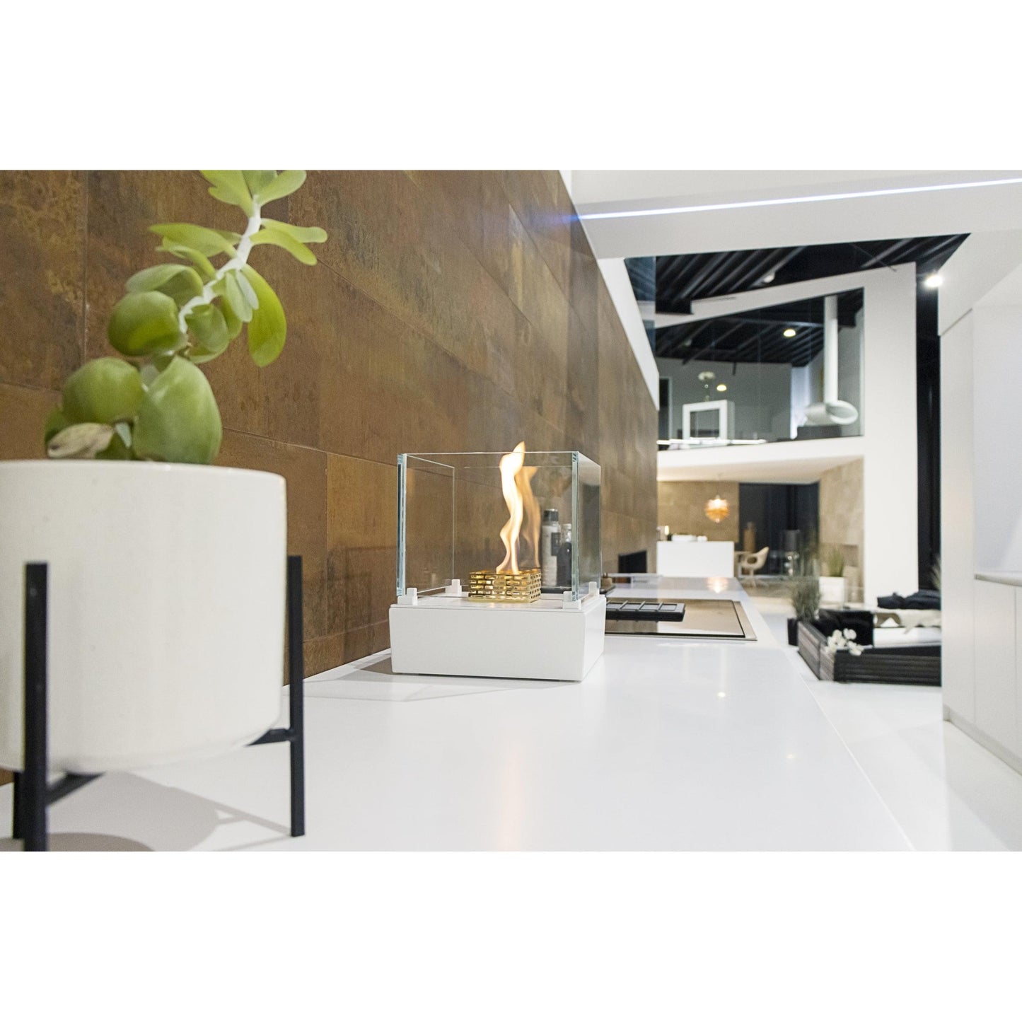 Decoflame Outdoor Net Zero Manual Nice Tower Freestanding White Ethanol Fireplace