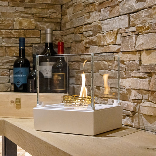 Decoflame Outdoor Net Zero Manual Nice Tower Freestanding White Ethanol Fireplace