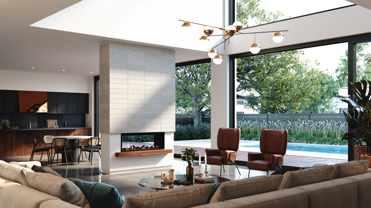 Real Flame Element 1200 Double Sided Gas Fireplace