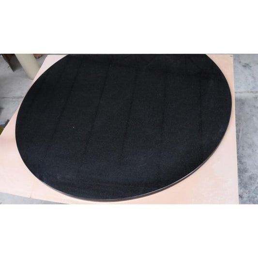 Hearth W115 x D95mm x 2cm Round w Straight Rear Edge Black Galaxy