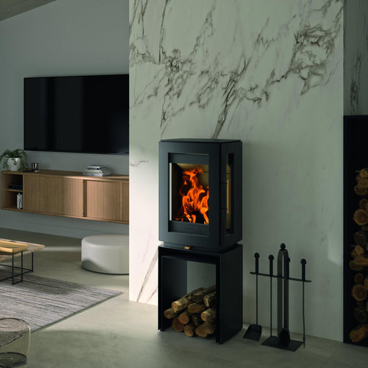 Hergom Glow With Legs Freestanding Wood Fireplace