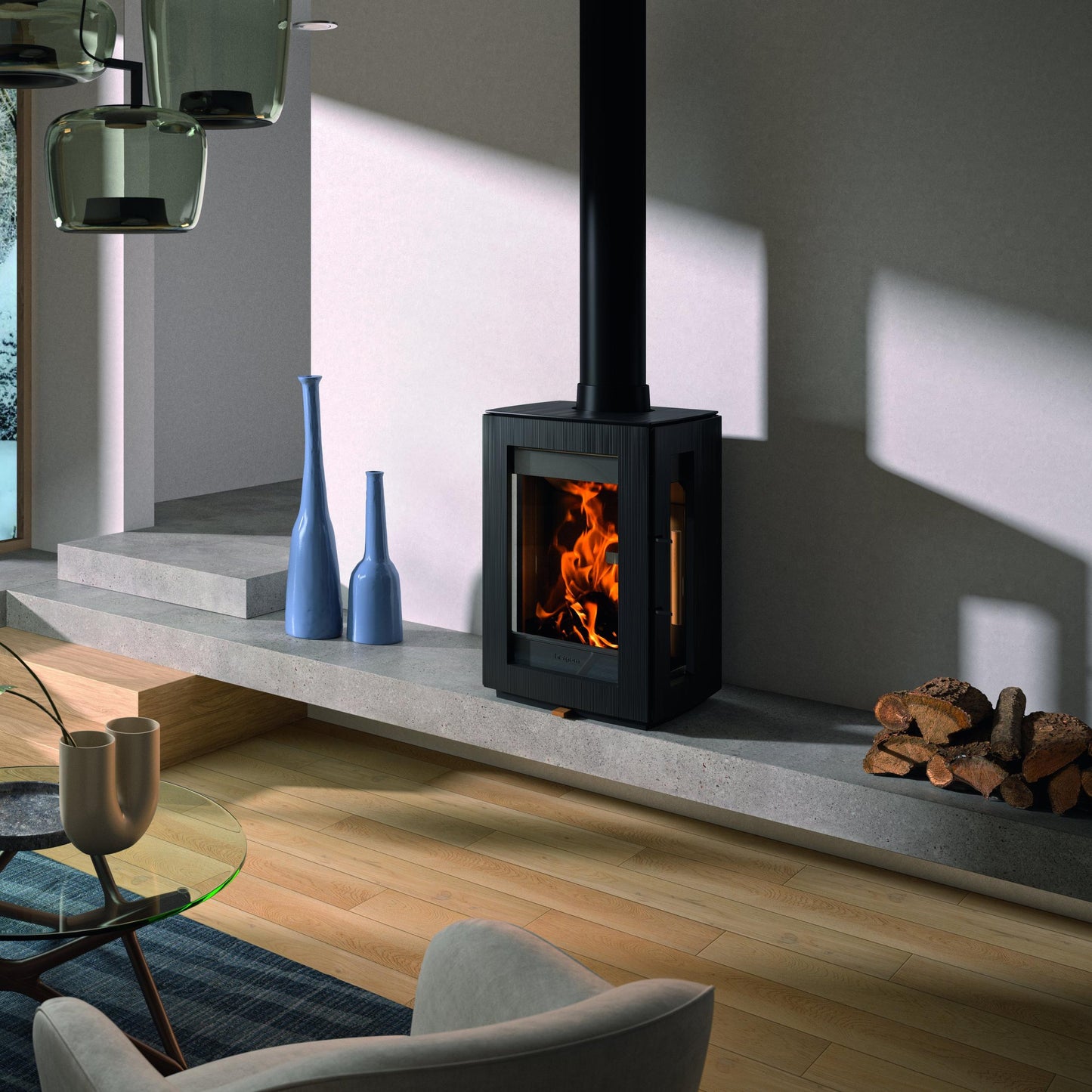 Hergom Glow Wood Fireplace (Suits Bench Mount)