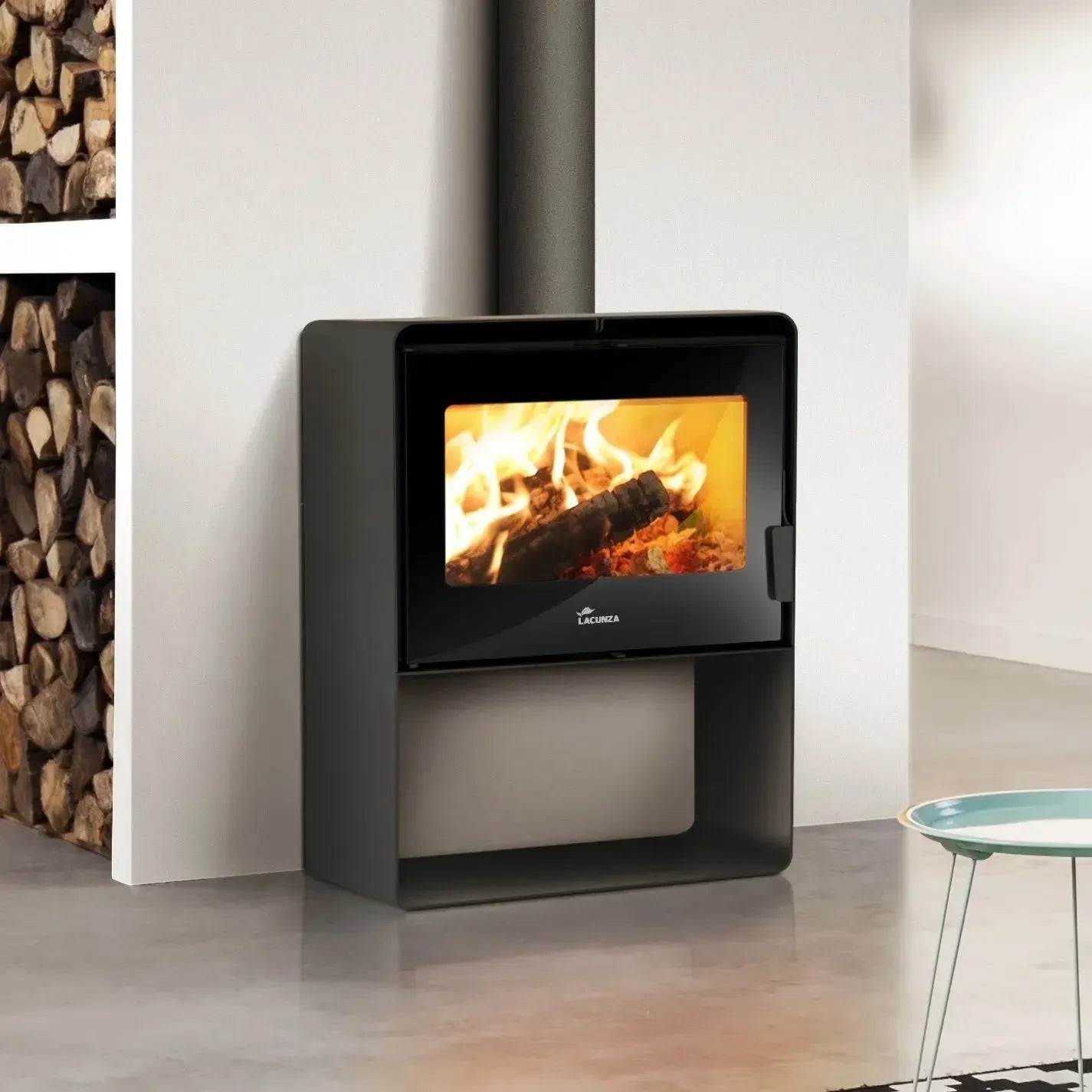 Lacunza Atlantic 603 (Includes Heat Shield) Free Standing Wood Fireplace