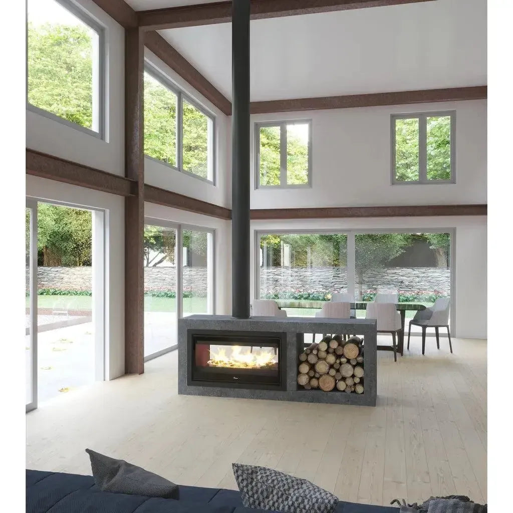 Lacunza Nickel 1000 Double Sided In-Built Wood Fireplace