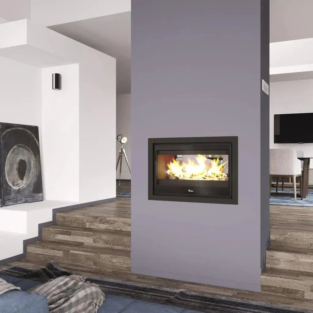 Lacunza Nickel 800 Double Sided In-Built Wood Fireplace