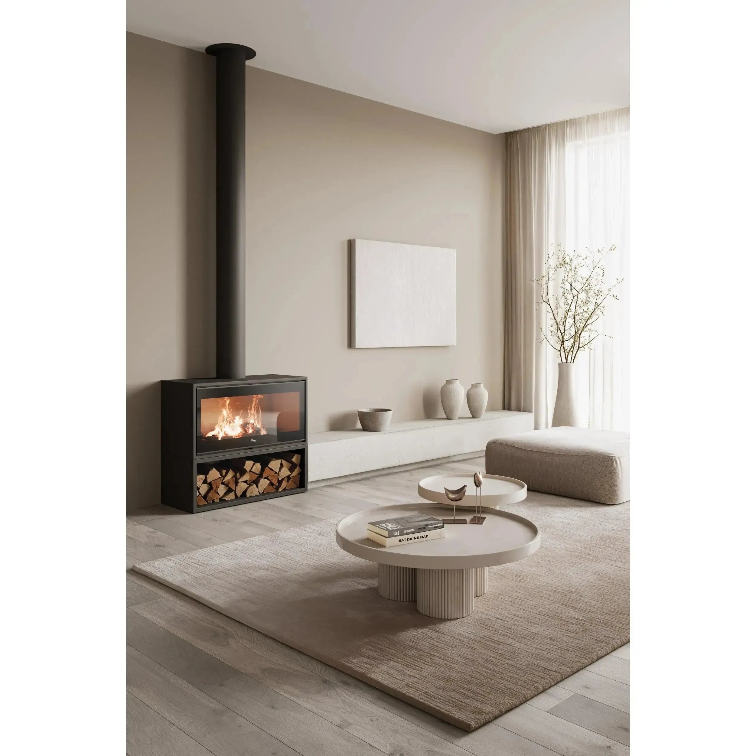 Lacunza Silver 1000 Free Standing Wood Fireplace