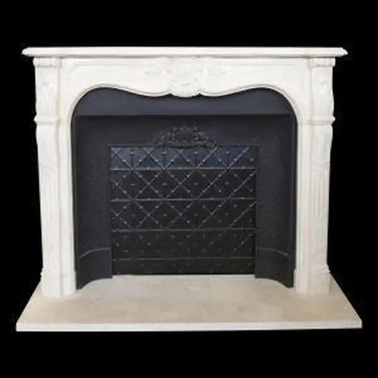 Louis XV Provincial Marble Mantle White