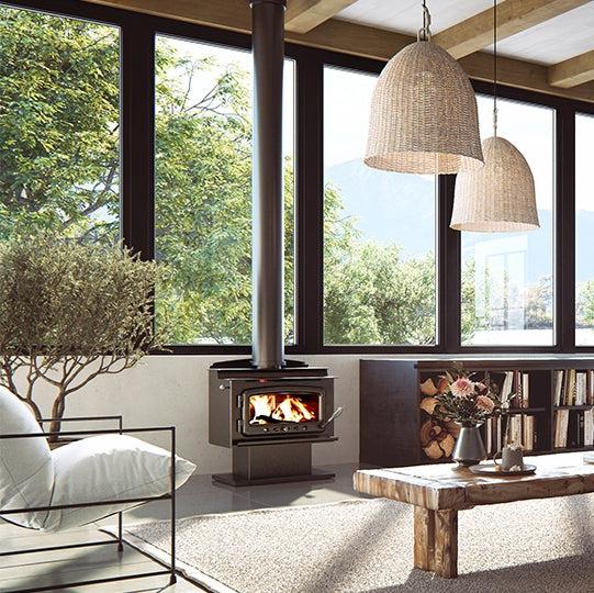 Nectre Mk1 Wood Fireplace with Pedestal – Luxe Fireplaces