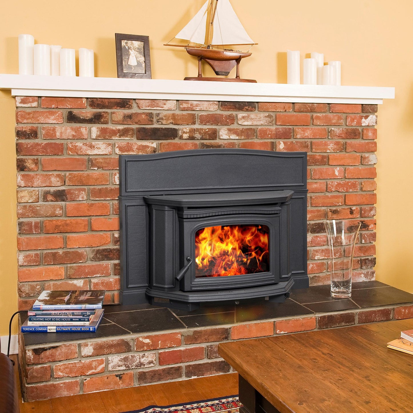 Pacific Energy Alderlea T5 Metallic Black Inbuilt Wood Fireplace