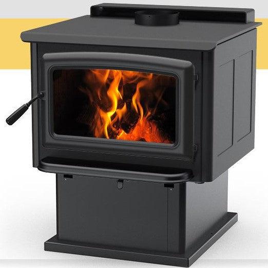 Pacific Energy Summit LE on Pedestal Freestanding Wood Fireplace