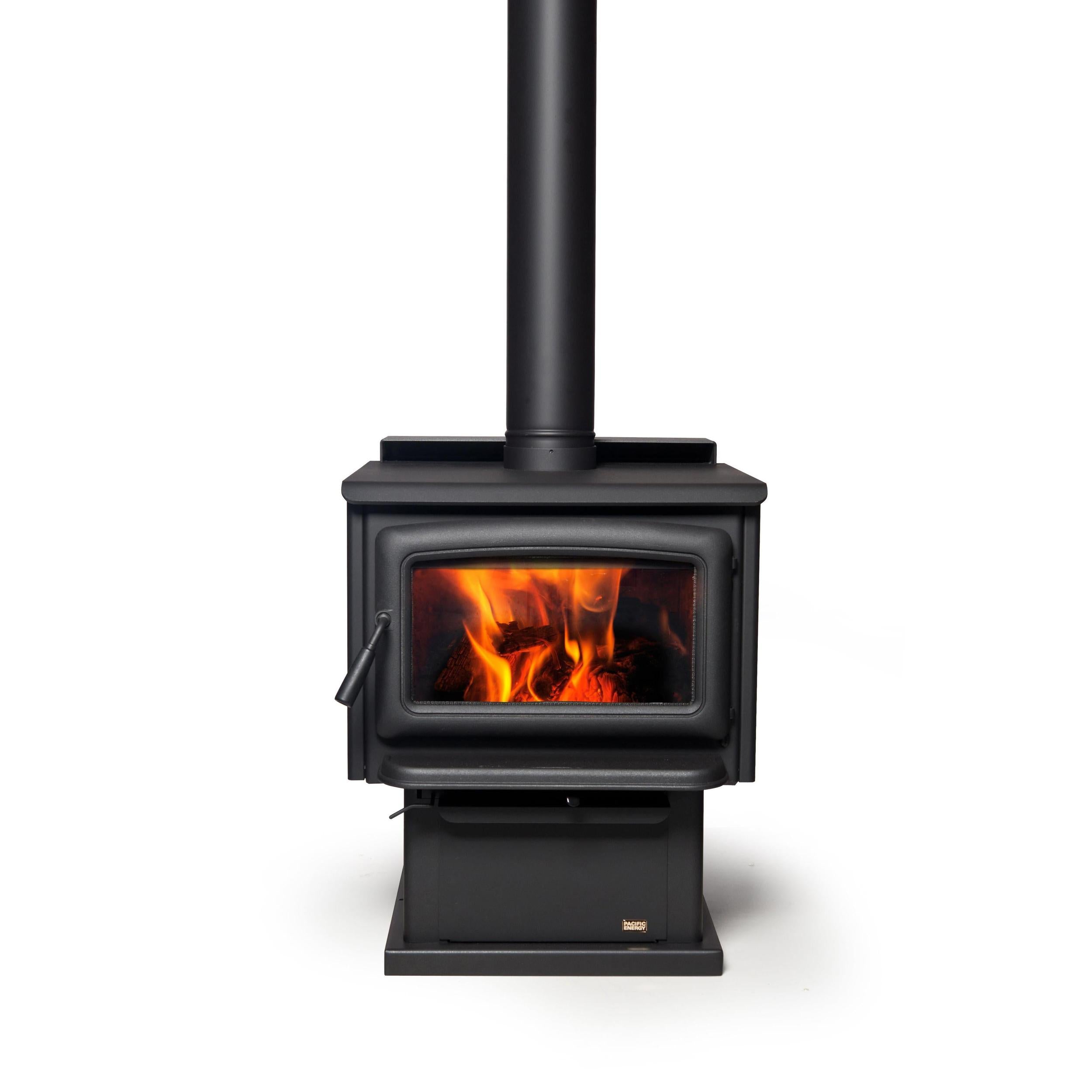 Pacific Energy Summit LE on Pedestal Freestanding Wood Fireplace
