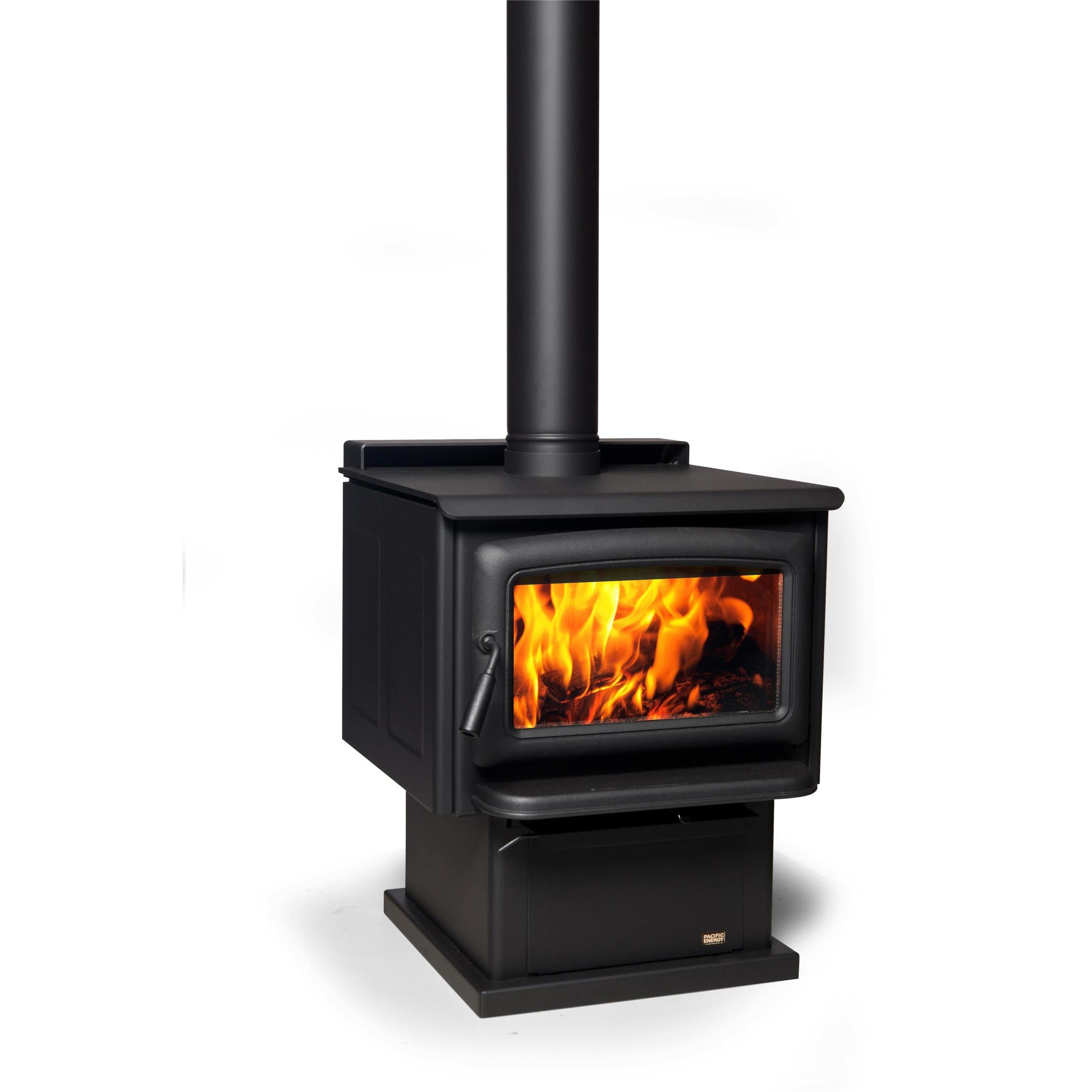 Pacific Energy Summit LE on Pedestal Freestanding Wood Fireplace