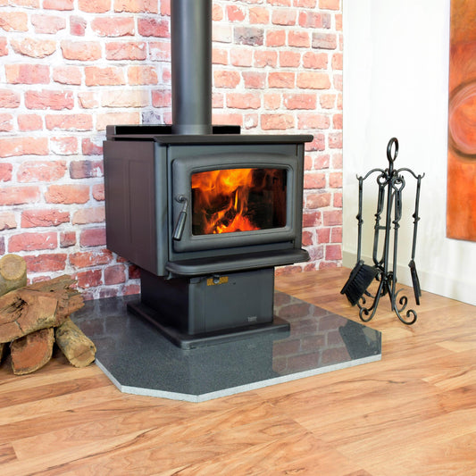 Pacific Energy Summit LE on Pedestal Freestanding Wood Fireplace