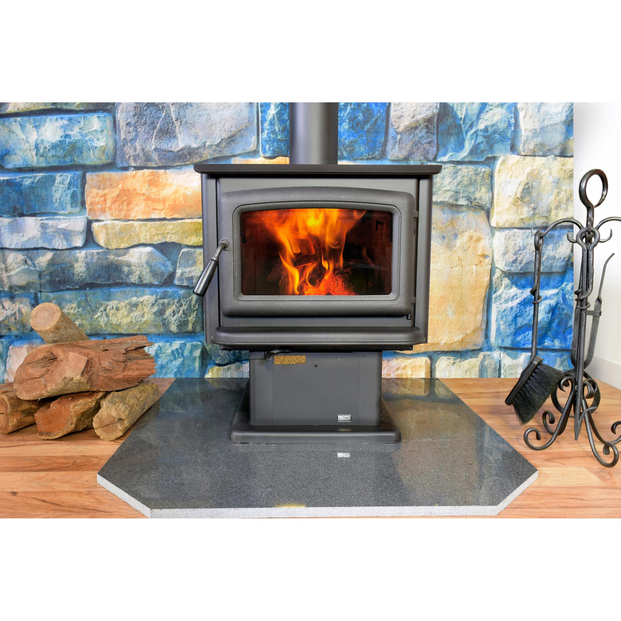 Pacific Energy Super LE on Pedestal Freestanding Wood Fireplace
