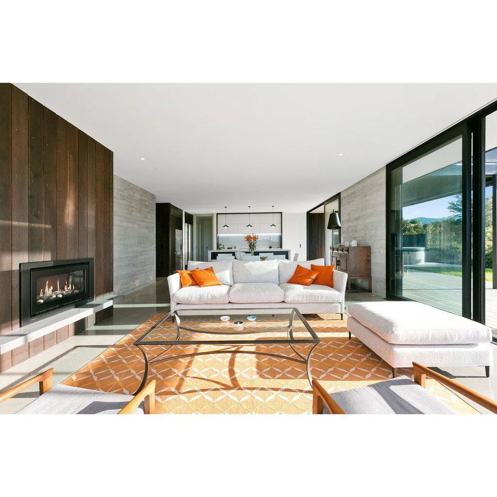 Rinnai 950 Ceramic Stones Black Gas Fireplace