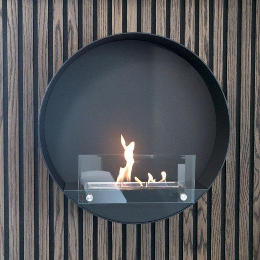 Scandi Delaware Black Wall Mounted Ethanol Fireplace