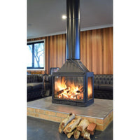Seguin MultiVision 8000 Wood Fireplace With 4 Sided Firebox, 2 Small Side Glass & 2 Swing Doors