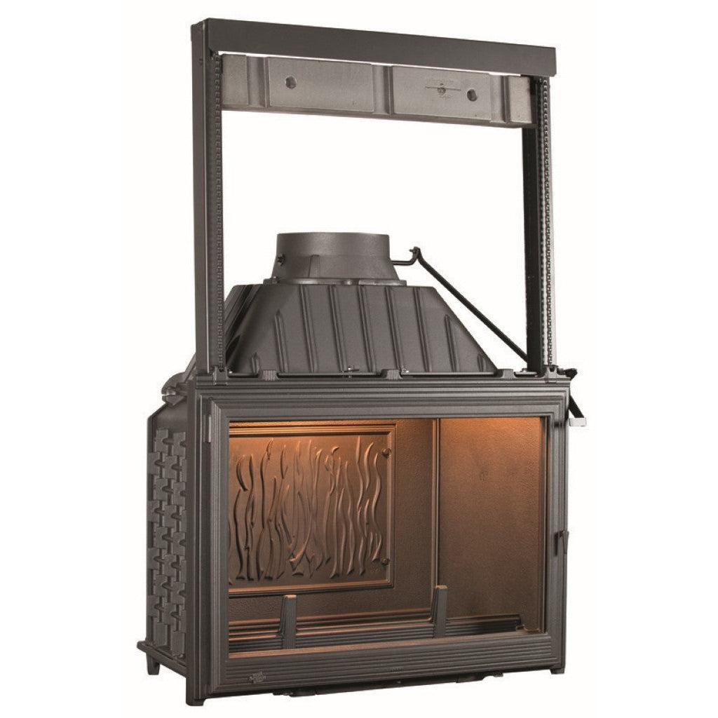 Seguin Super 9 Wood Fireplace With Swing Door & Black Line Glass