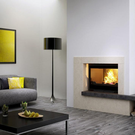 Seguin Super 9 Wood Fireplace With Swing Door & Black Line Glass