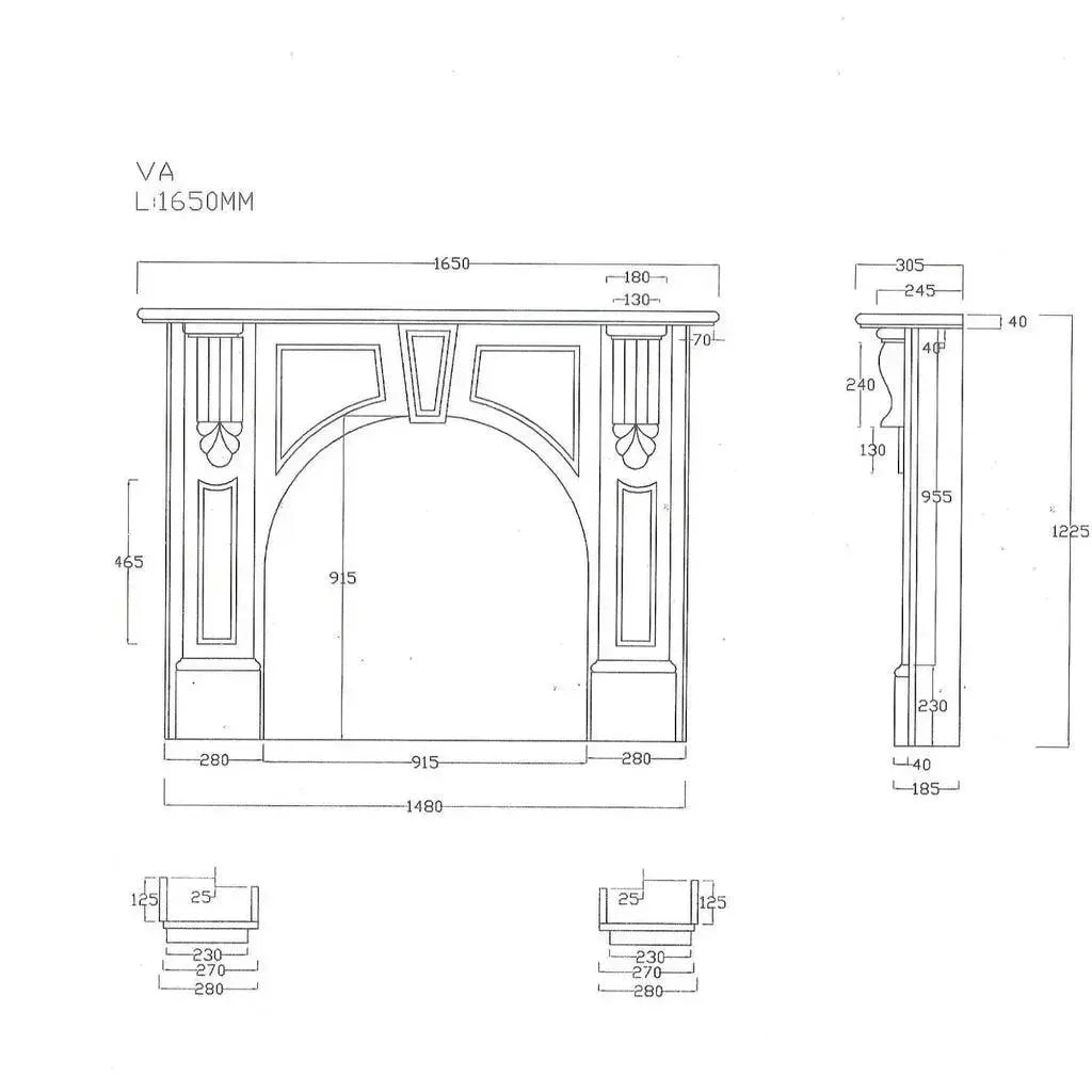 Victorian Arch Italian Carrara Marble Mantle