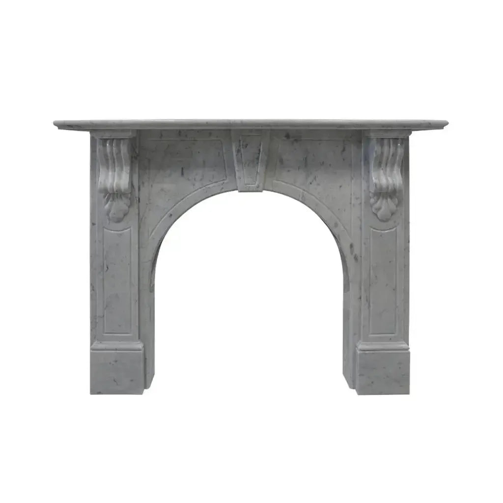 Victorian Arch Italian Carrara Marble Mantle
