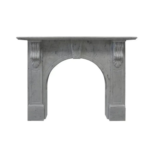 Victorian Arch Italian Carrara Marble Mantle