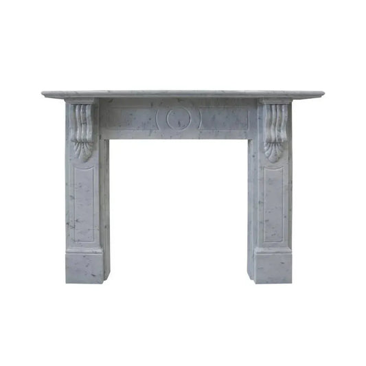 Victorian Square Italian Carrara Marble Mantle