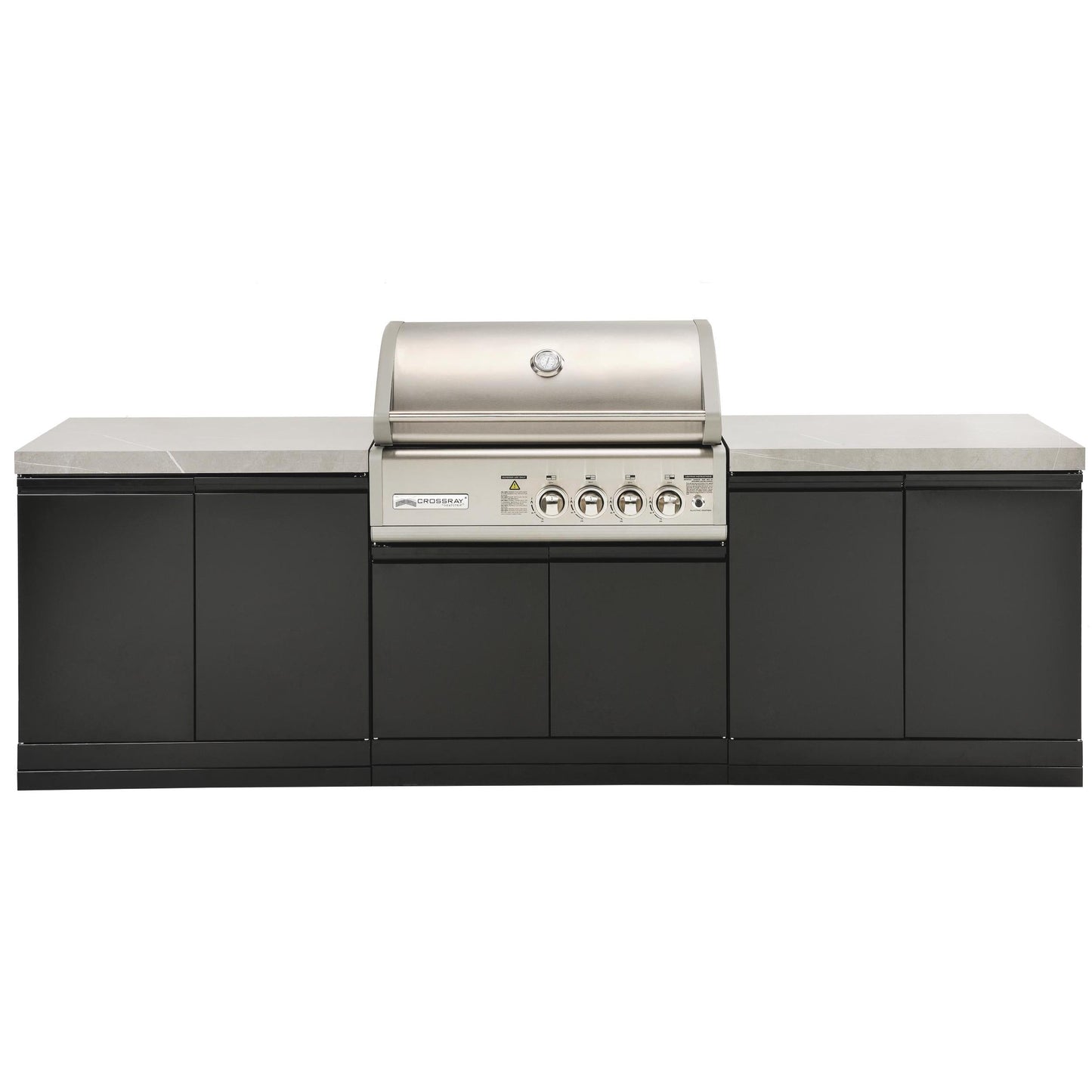 Crossray 4 Burner Gas Outdoor Kitchen Grey Bench