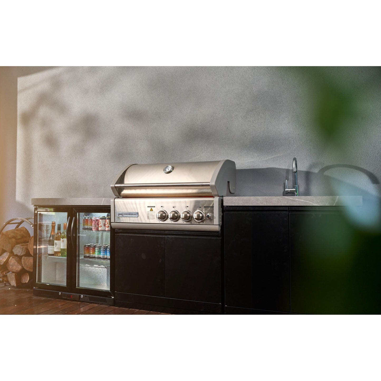 Crossray 4 Burner Gas Outdoor Kitchen Grey Bench