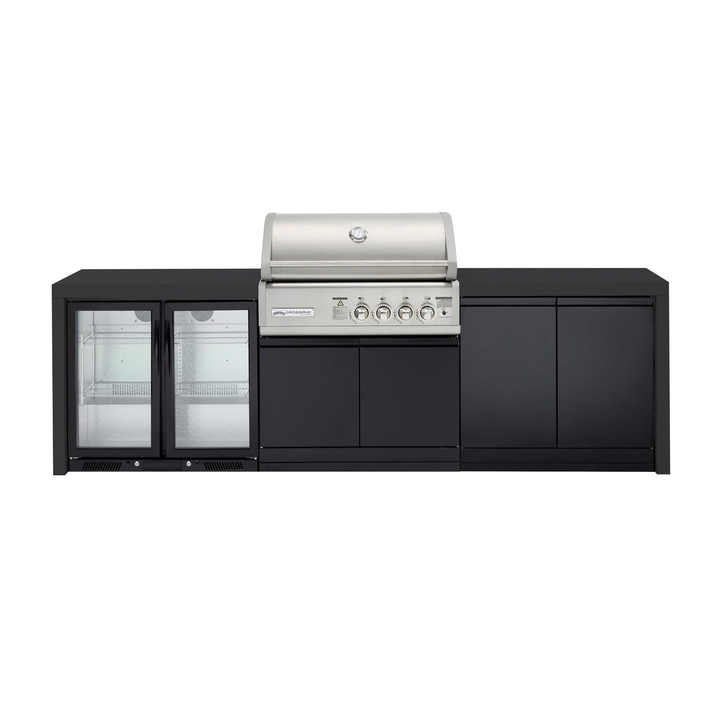 Crossray 4 Burner Gas Outdoor Kitchen With Black Bench