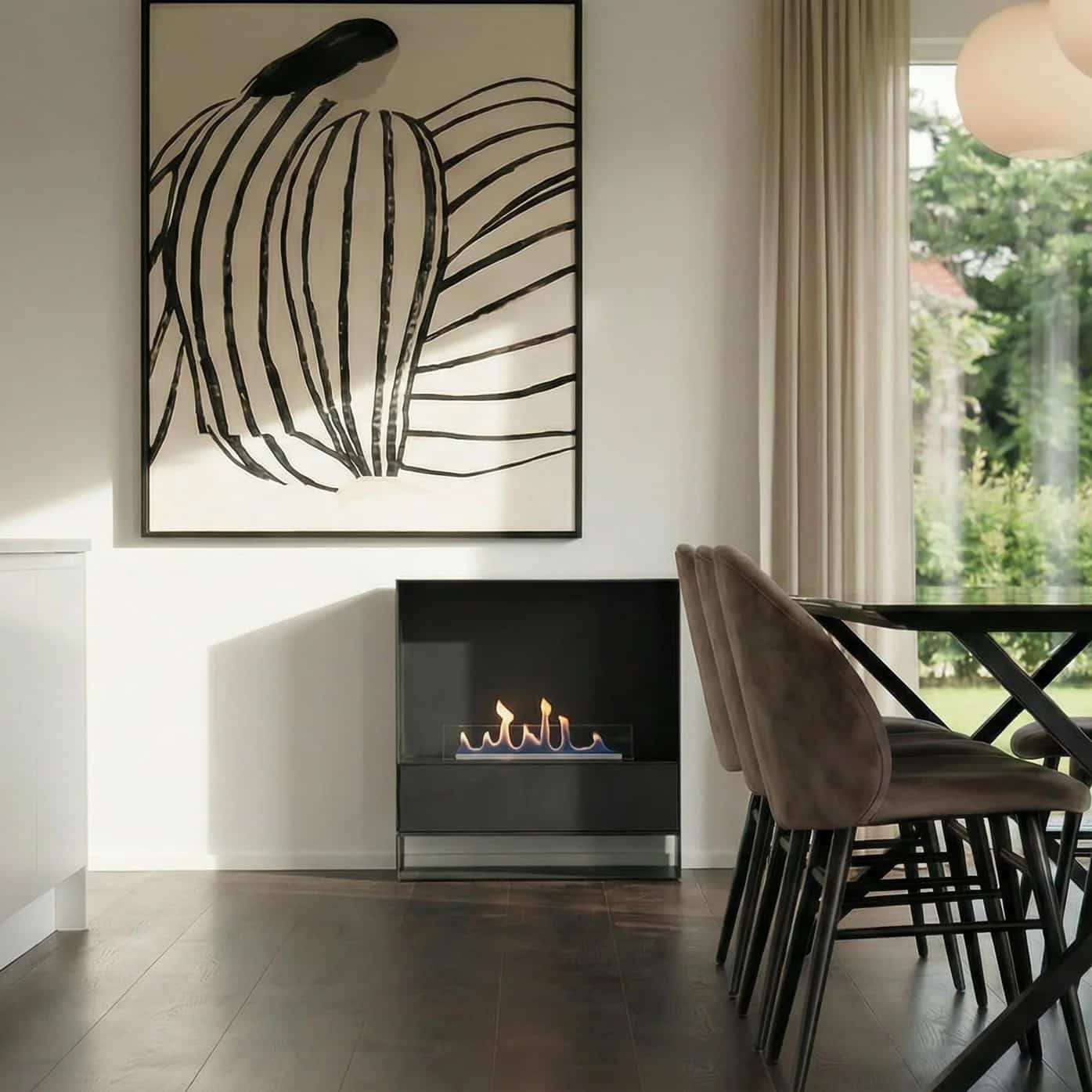 Decoflame Milan Freestanding F2 Ethanol Fireplace