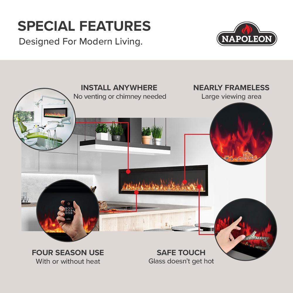 Napoleon Entice 72 Electric Fireplace