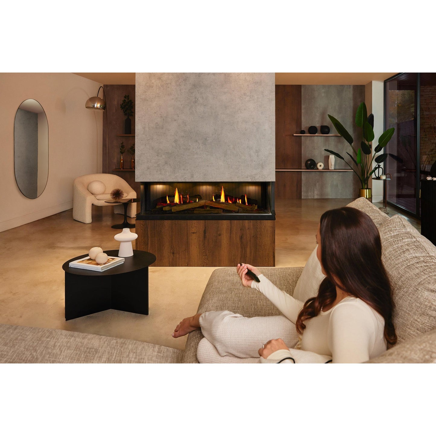 Real Flame Vista 700 Three Sided Electric Fireplace