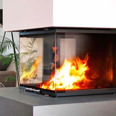 TRIPLE SIDED INBUILT WOOD FIRES