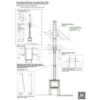 9" Standard Room Sealed 4m Flue Kit All Black (Suits Freestanding Fireplaces)