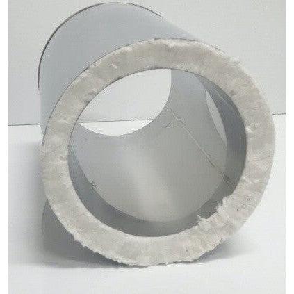 6" Fully Insulated 45 Degree Wall Penetration Mirror Finish Flue Kit (Suits Freestanding Fireplaces)