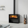 ADF Linea 100 L Freestanding Wood Fireplace inc Steel Base